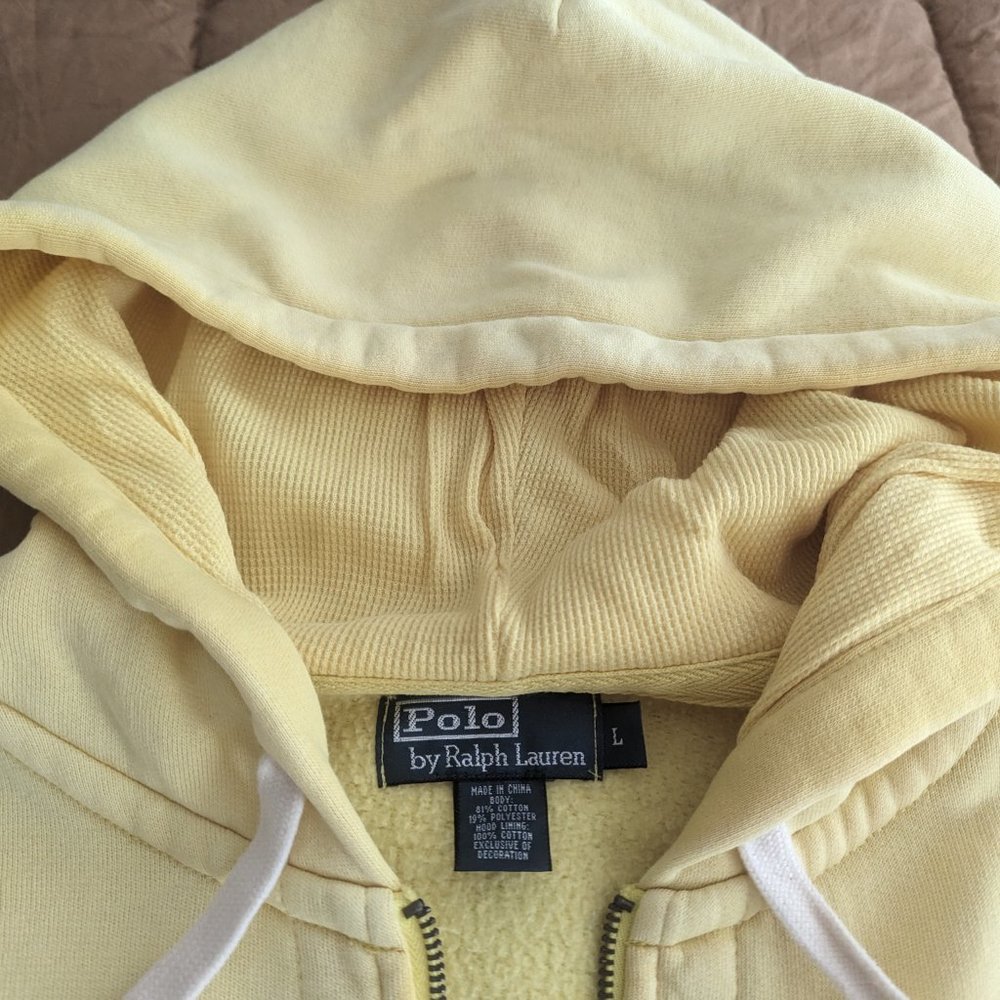Ralph Lauren Polo Men's Large Sweat Jacket Yellow - Picture 2 of 10